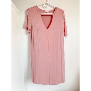 Mauve/Pink V-Neck Dress